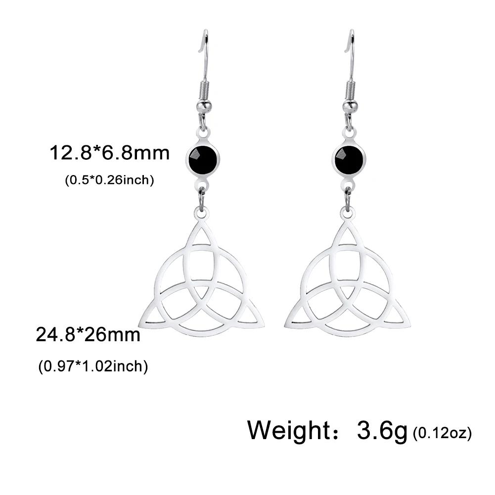 

Teamer Vintage Witch Knot Zircon Drop Earrings Stainless Steel Filigree Crescent Moon Witchcraft Amulet Women Girls Jewelry Gift