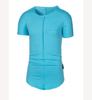 Men's Casual Patchwork Frayed Hem Round Neck Short Sleeve T-shirt