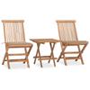 Day and Night - Day and Night Folding Garden Dining Set 3 Pieces Teak Wood Cushions