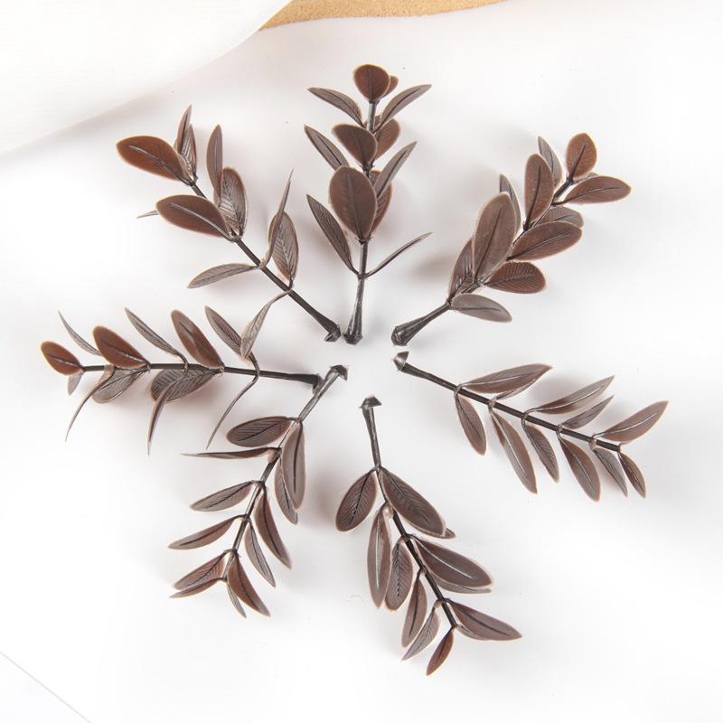 30/50PCS Artificial Plants Leaf Wedding Party Home Decor DIY Wreath Cake Candy Box Accessories Autumn Christmas Decoration