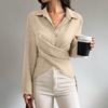 Women S Long Sleeve Collared Fitted Tie Detail Commute Shirt