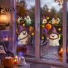 Transparent Window Murals 2Pcs Cute Ghost Halloween Static Stickers, PVC Waterproof Cartoon Pumpkin Bat And Decals Star Glass Decals, Reusable Clings