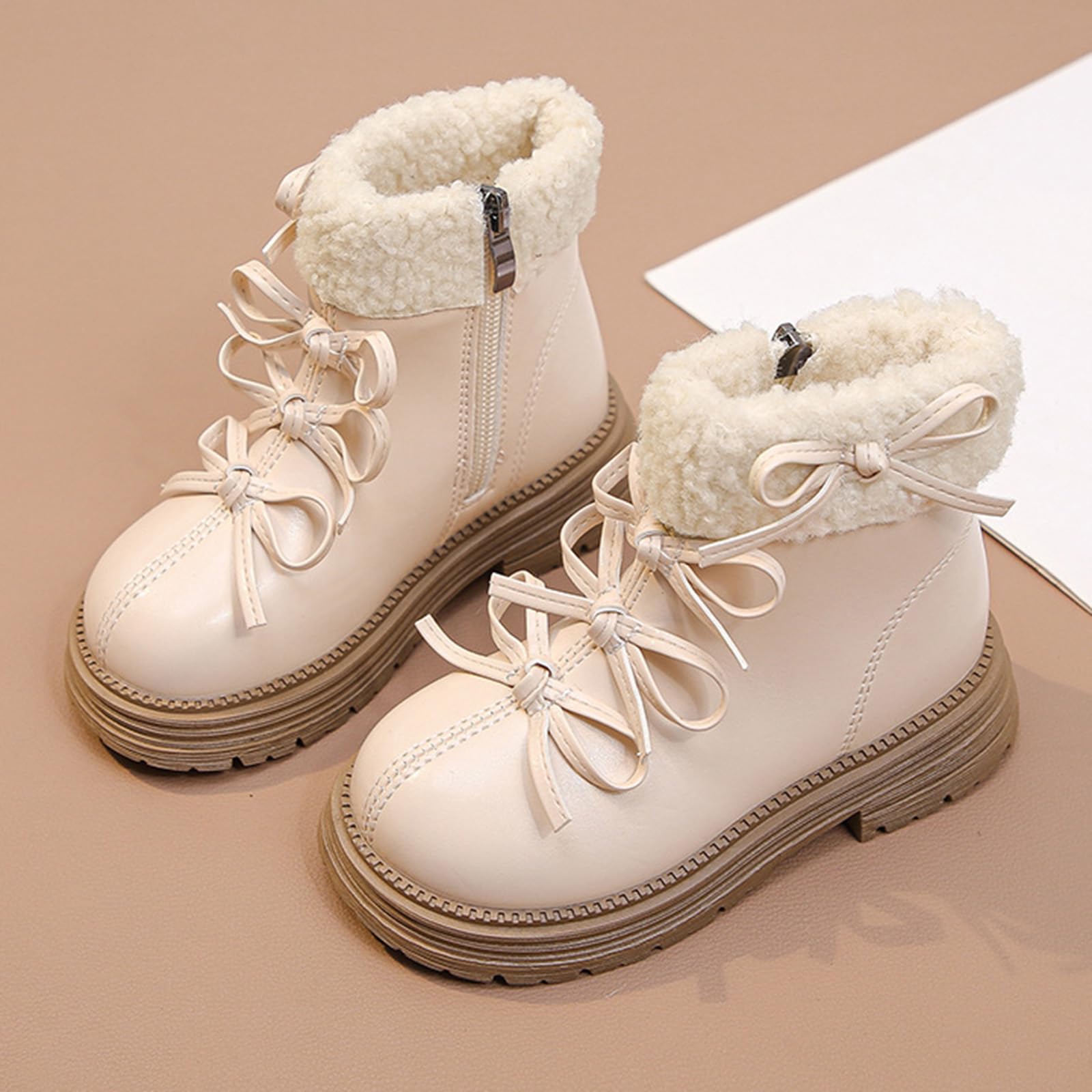 

British- Snow Boots For Girls With Side Zipper, Ruffle Detailing, And Padded Interior 27