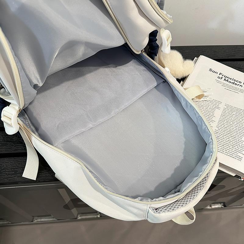 Student Schoolbag Women's Large Capacity Printed Colorblock Travel Backpack Men's Backpack