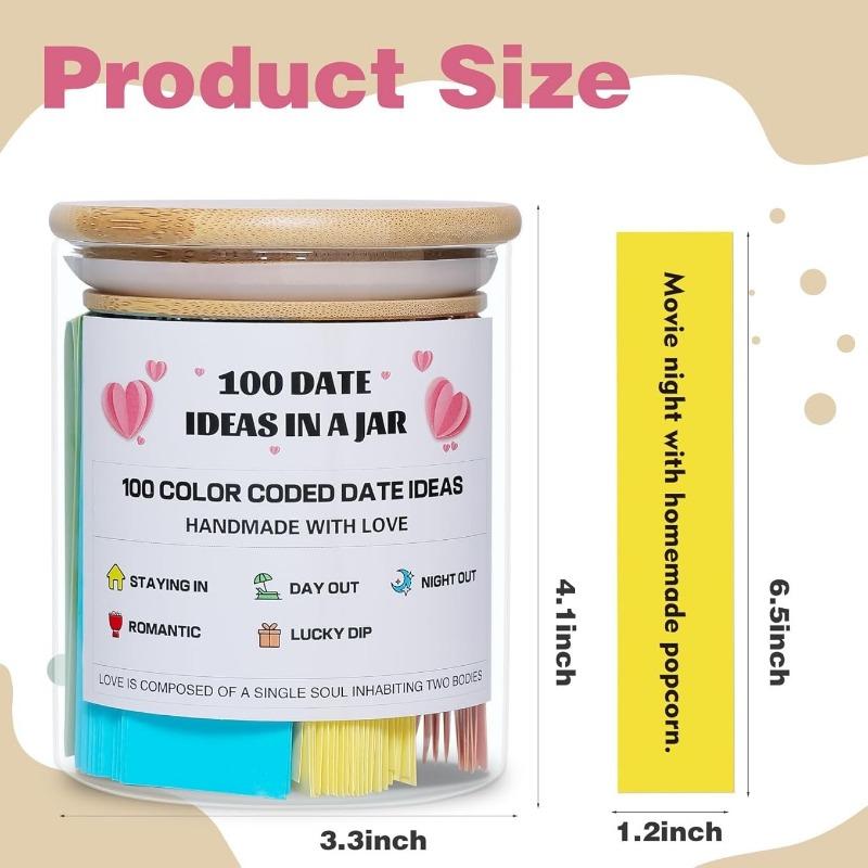 1PACK 100DateIdeasInAJarColorCodedDateIde canned 100 date ideas