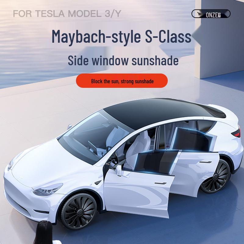 Liftable Sunshade Umbrella for Tesla Model Y/3 Refresh Side Windows - Interior Accessory
