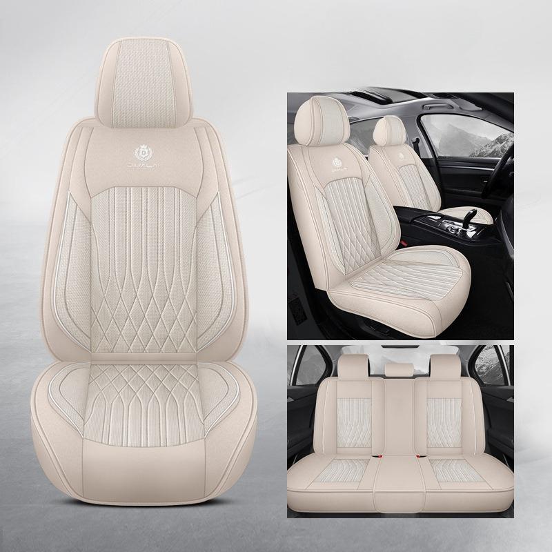 Five-Seat Car Interior Set/All Seasons/Easy Design/Durable/Breathable/Fully Covered in Linen/Universal Seat Cover/Six Colors/Easy Maintain/Install