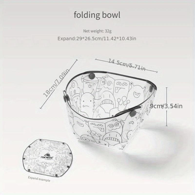 3pcs Collapsible Bowl Plate Set Geometric Food Safe PP Portable Dishware Camping Family Gatherings Travel Outdoor Dining