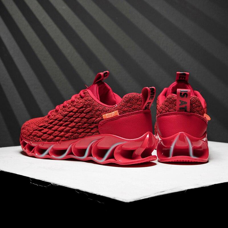 Czerwone Łuski Rybie Męskie Buty Casual Męskie Sneakersy Modne Podeszwa Ostrzowa Nowy Przybycie Buty do Biegania Dla Mężczyzn Buty Sportowe Oddychające