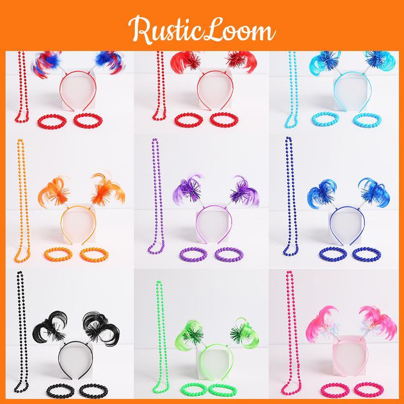 Costume Headwear Complete Kit  With Feather Wigs Jewelry For Summer Festivals