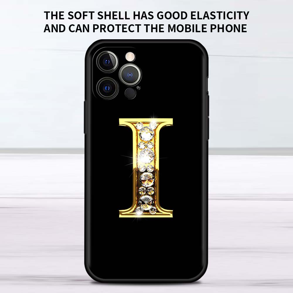 Letter Alphabet Case For Apple IPhone 18 11 13 12 Pro 7 XR X XS Max 8 6 6S Plus 5 5S SE 2020 13Pro Black Phone Cover Capa