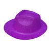 Glittering Powder Cowboy Hat Hiphop Sparkling Plastic Disco Fedora Cap for Party Costume Dancers Rapper Mardi Gras