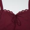 V Neck Slim Crop Tops Lace Lace-up Camisole Chic Halter Bottoming T-shirt  Spicy Girl