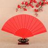 Klassischer Seidenstoff Kunststoffknochen Einfacher Faltfächer Chinesischer Stil Retro Handfächer Bühnenfächer Hochzeitsgeschenk für Gäste