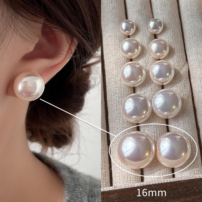 Shi Jia Mantou Lux Pearl Earrings 925 Silver Studs for Women 2024