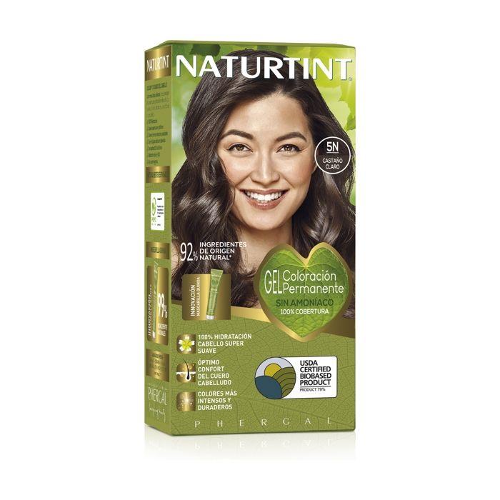 Teinture Capillaire - NATURTINT - 5N Brun Clair - Sans Ammoniaque - Crème - Tous Types De Cheveux