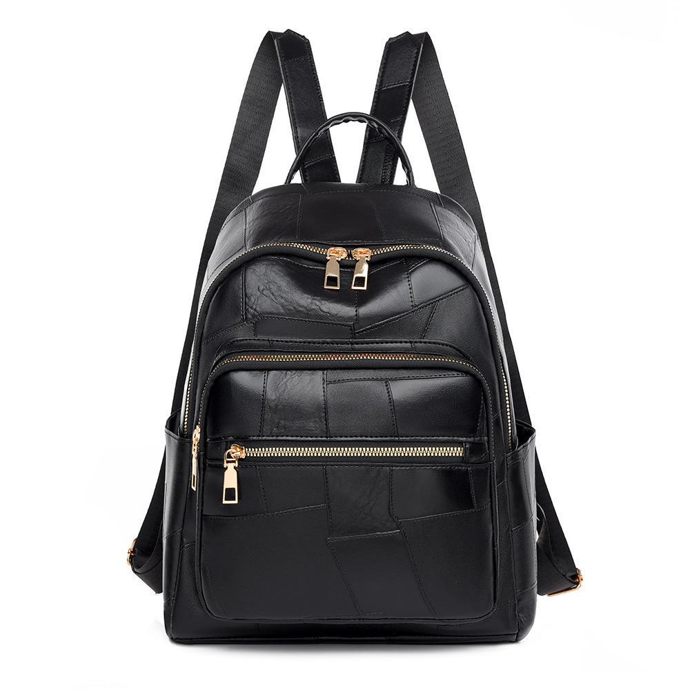 

Женский рюкзак из искусственной кожи - модный, водоотталкивающий, вместительный, дорожная школьная сумка чёрный