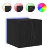Wall Mounted TV Cabinet with LED Lighting Black Oak Effect 30.5 X 35 X 30 Cm