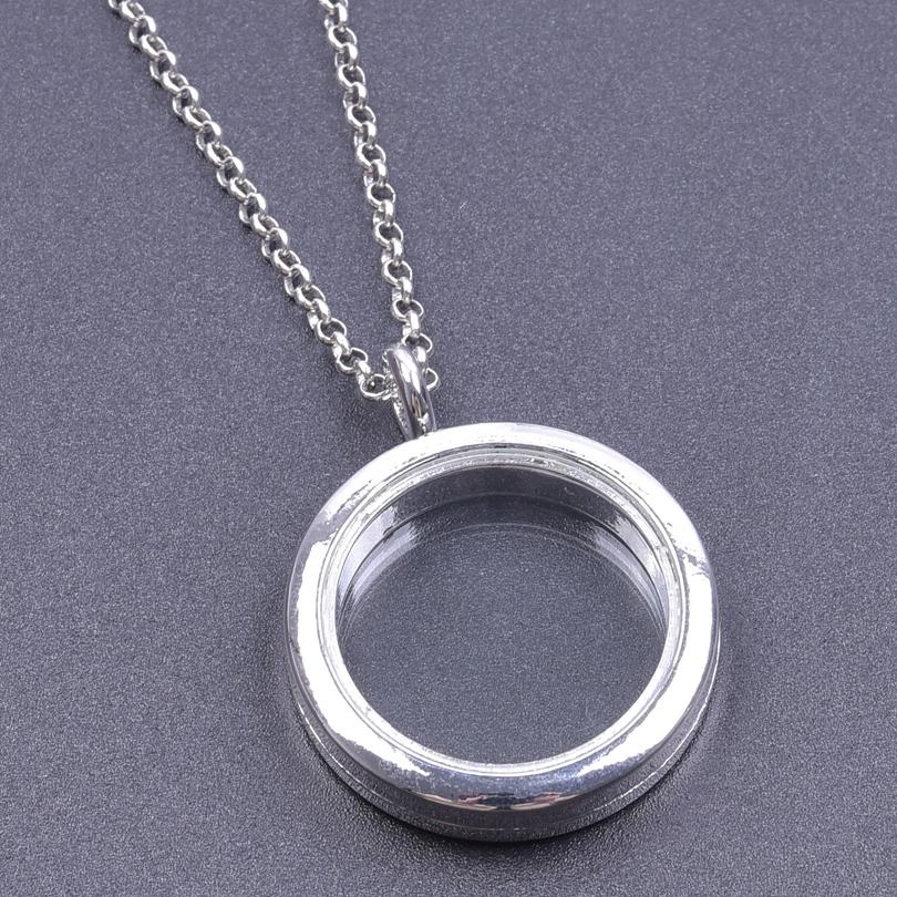 25/30/35/40 mm Locket Pendant Necklace For Women Men Accessories Rhinestone Cage Floating Locket Charms Necklaces Chain On Neck