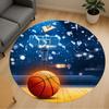 1pc Basketball Court Round Chair Mat Office Area Rug - Non-Slip, Floor Mat for Office, Bedroom, and Indoor Decor P127237