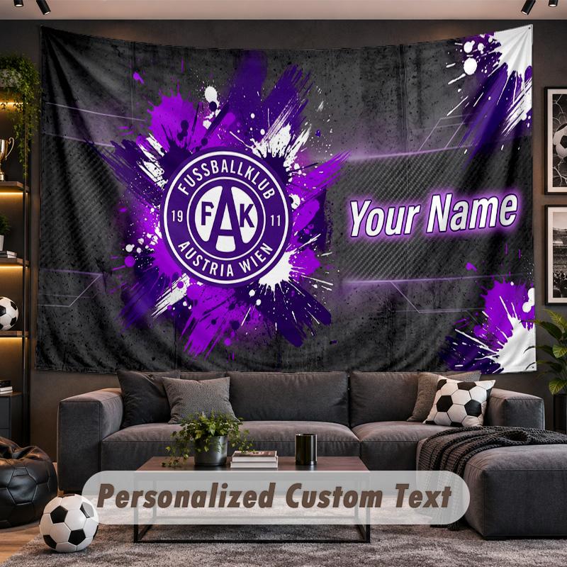 Austria Wien FC Personalized Tapestry Support Custom Name, Wall Art Home Decoration