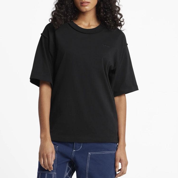 Vans OTW Solid Logo Casual Sports Exposed Seam Crew Neck Short Sleeve T-Shirt SS24 Drop Shoulder Unisex T-Shirt Black VN000GBYBLK