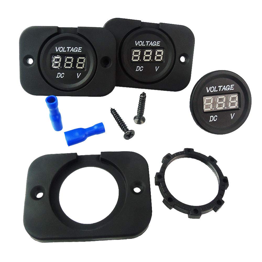 Waterproof LED Digital Voltmeter Voltage Display DC3.0-30V Multimeter 12V/24V Voltage