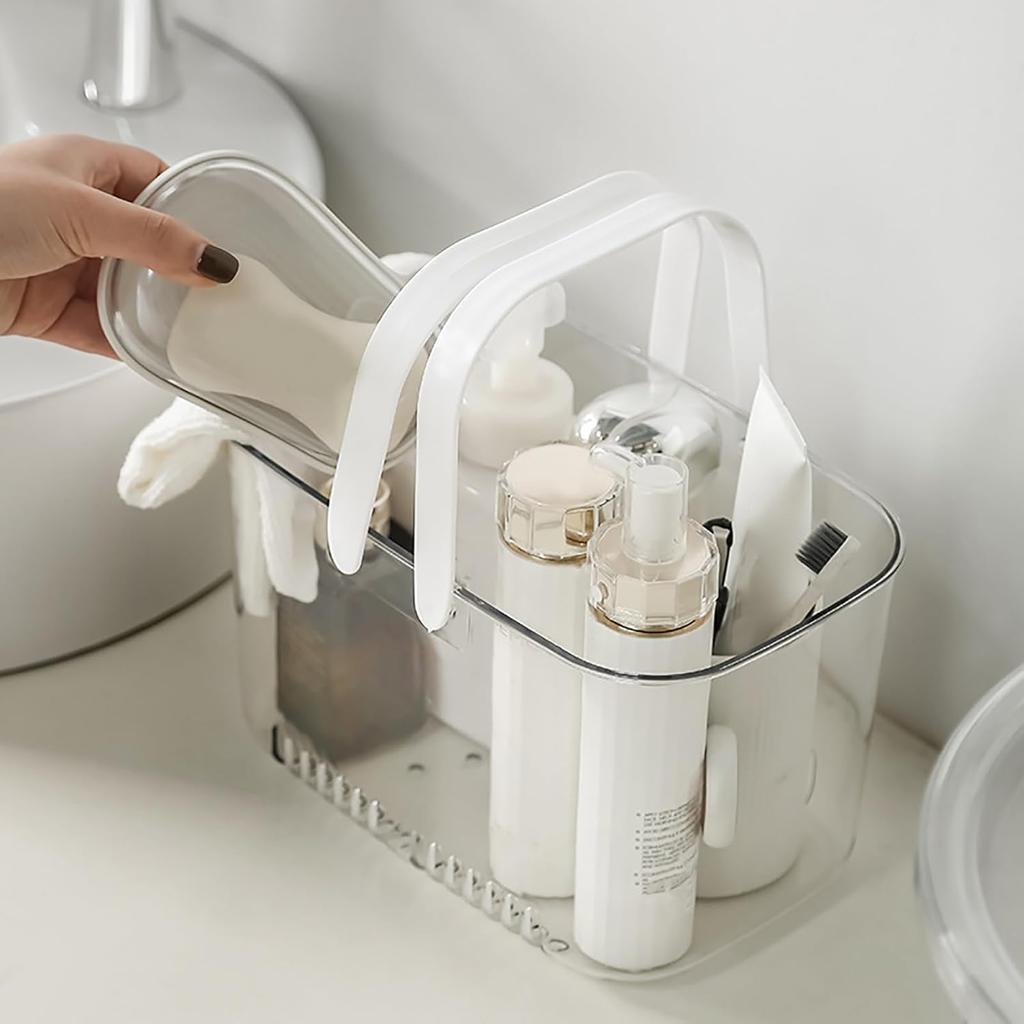 Portable Shower Caddy Basket, Plastic Storage Baskets with Handles Plastic Organizer Storage Tote Shower Caddy Bins Organizer Toiletry Bag Hollow