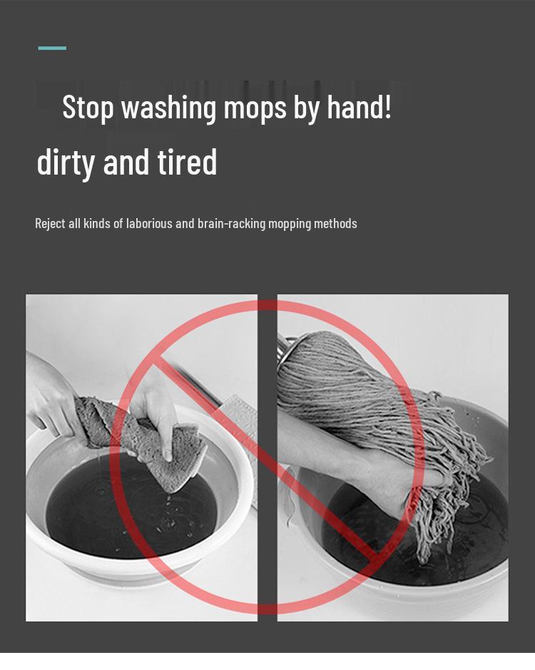 Lazy Clean Mop: Mop rotativ cu mâini libere cu găleată și separare umed/uscat