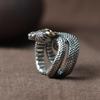 Men Pop Sterling Silver Snake Shape Open Ring