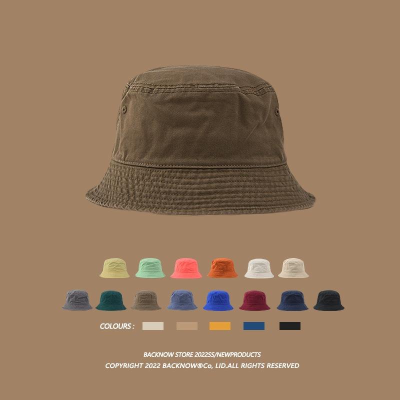 Frühling und Sommer Retro einfarbiger Sonnenhut Fischerhut weicher Oberteil schwarzer Beckenhut Herren und Damen vielseitig gesichtsklein kleine Krempe