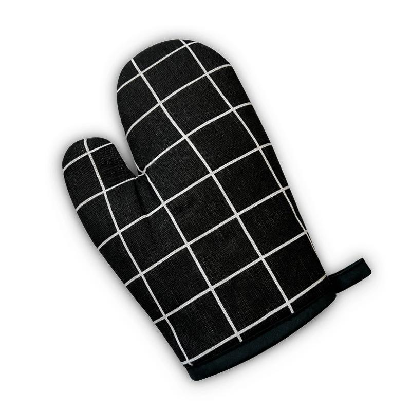 High-Temperature Cotton Linen Oven Mitts – Thickened, Heat-Resistant, Anti-Scald Baking Gloves for Kitchen