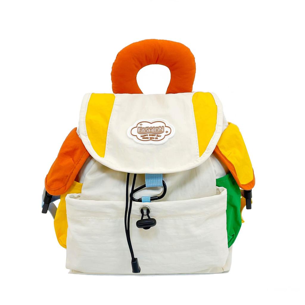 Colorblock Rucksack - Damen Doppel-Schultertasche für Studenten, Trendig und Geräumig für Schule und Hochschule