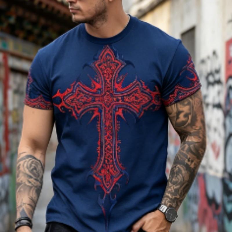 

Men s Fashion 3D Printed Men s T-Shirt Round Neck Short Sleeve Trendy Street Wear XL
