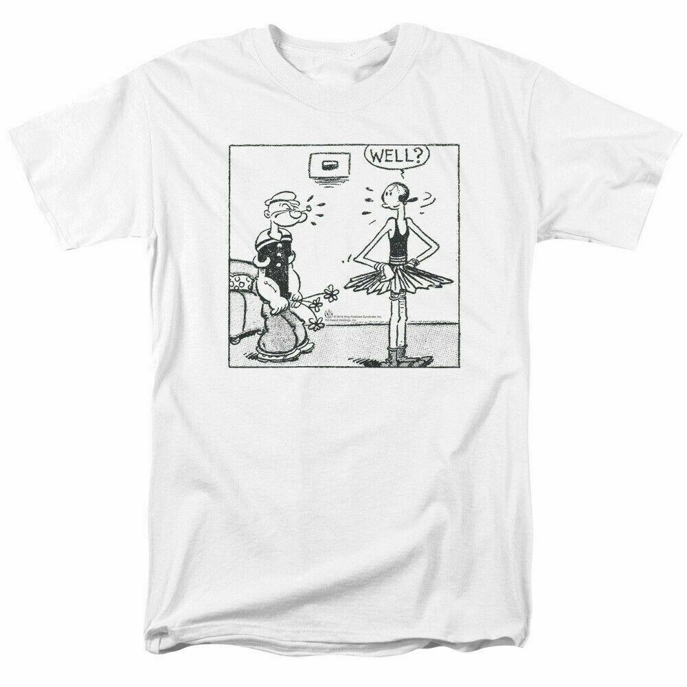

26 Popeye Well T Shirt Licensed Comic Cartoon Tee White Unisex T-Shirt XXL