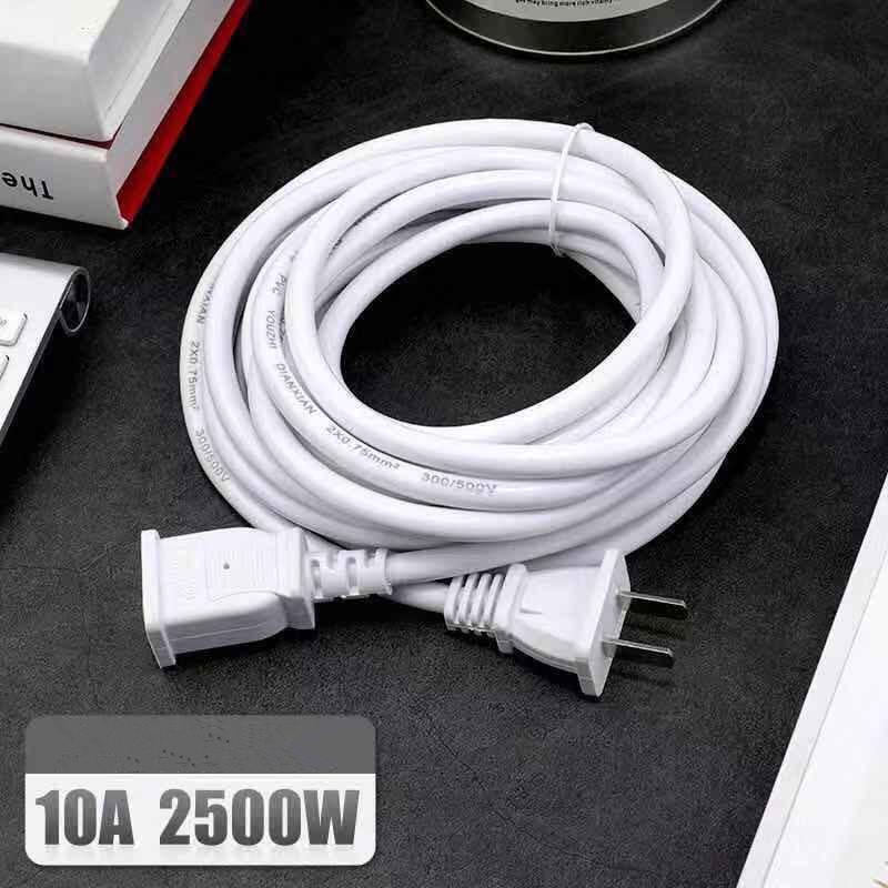 Copper Dual-Core Power Cord with Plug and Socket for Mobile Phone or Fan Extension
