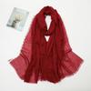 Hot-selling New Simple Solid Color Wrinkled Cotton and Linen Scarf, Soft and Skin-friendly In Winter, Warm Scarf Women
