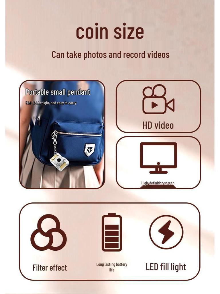 Capture Moments HD: Portable Mini Camera with Beauty Filters, Flash, and Playback - Perfect for Kids!