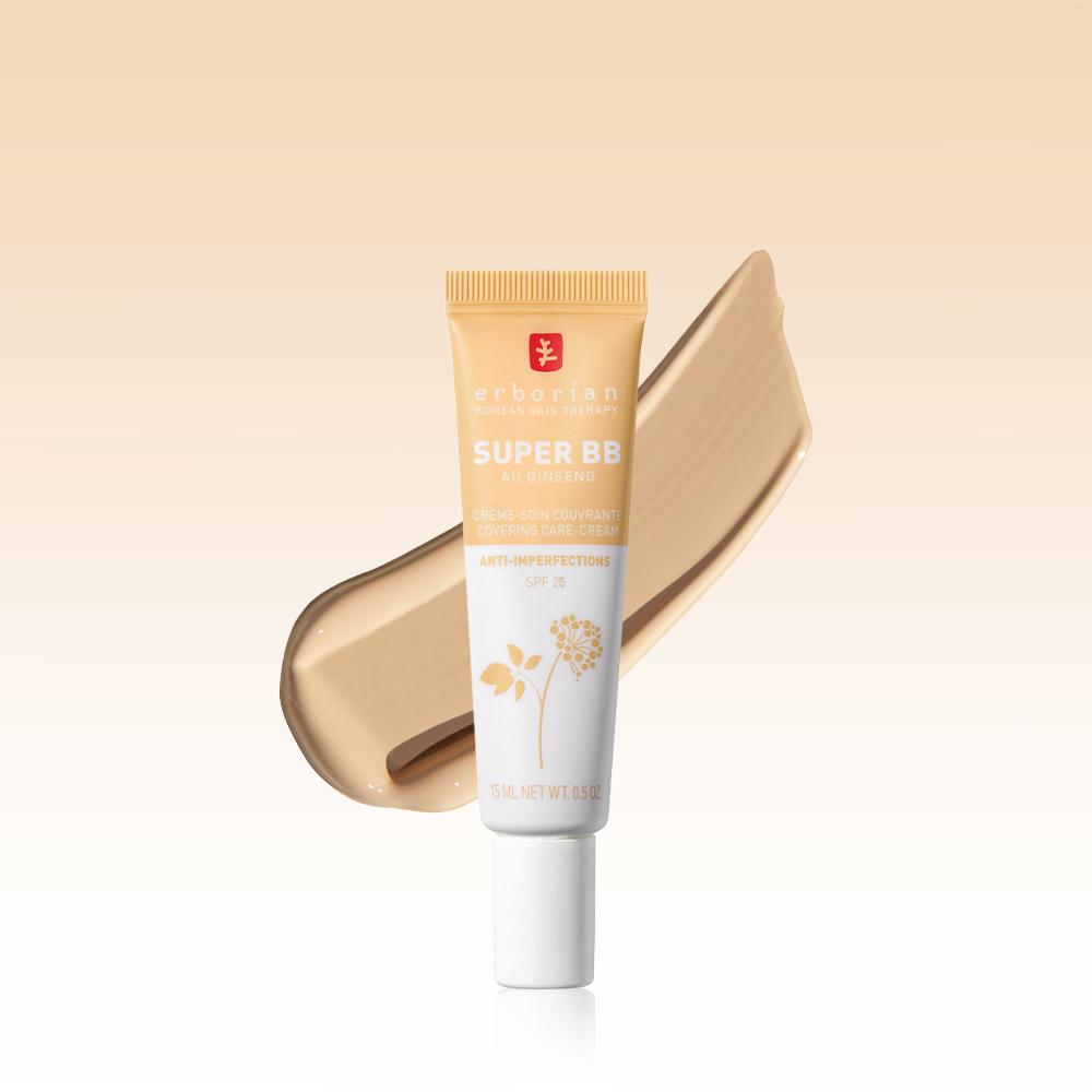 Erborian Super BB Cream SPF25 Nude 15ml – High Coverage BB Cream, Blemish Care, Long Lasting Finish, Korean 15ml