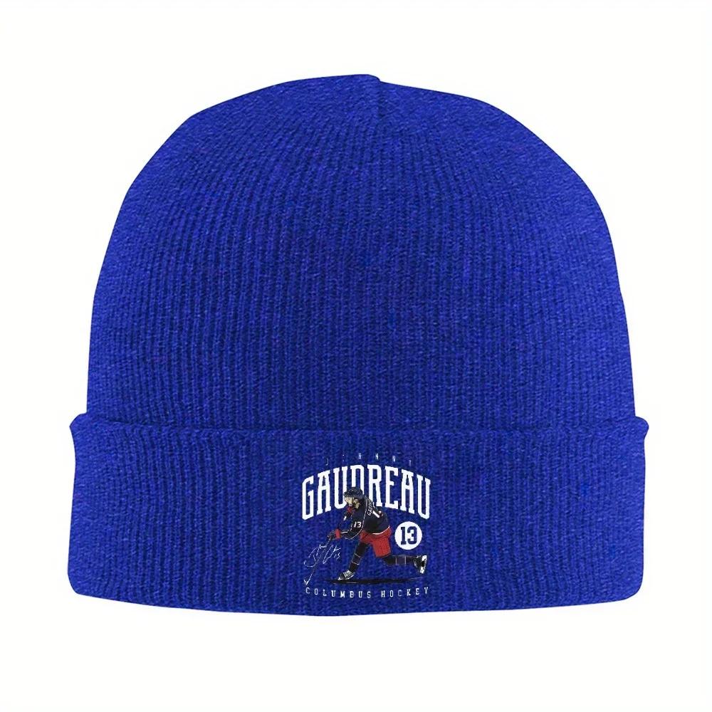 New pc Gaudreau Columbus Hockey Knitted Hat Beanies Autumn Winter Hats Warm Fashion Ice Hockey Caps Unisex Women