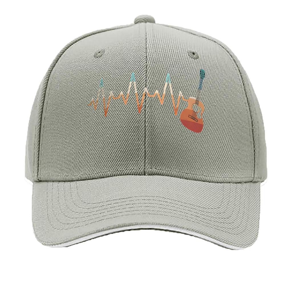 Melodic Heartbeat Guitar Waveform Mashup Design Sandwich Baseball Cap For WoUnisexs Unisex FeUnisex Beach Dad Hat
