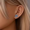 Damen Romantische 925 Silber Schneeflocke Stern Funkelnde Zirkonia Weihnachten Winter Ohrringe Passend für Hochzeitsfeier Exquisiter Schmuck