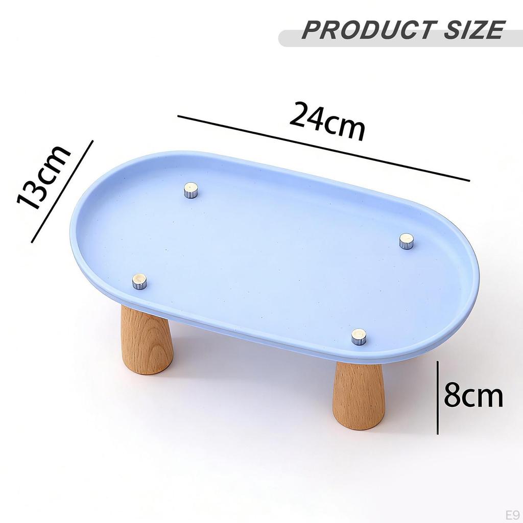 Cat Bowl Holder, Elevated Feeding Stand, Food with Wooden Legs, Easy to Clean, Non-slip, for