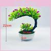 Realistic Fake Rose Bonsai With Curved Moon Planter For Tabletop Decoration