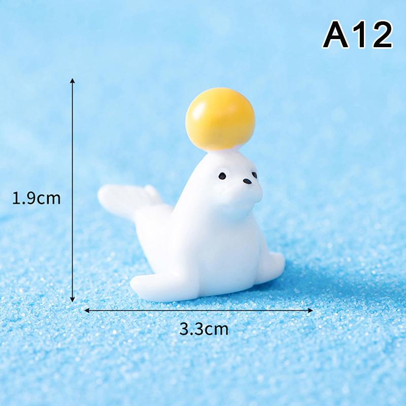 Mini Ocean Figurine Resin Ornaments Cute Marine Life Sea Animals Tiny Statue Aquarium Home Desktop Micro Landscape Decor