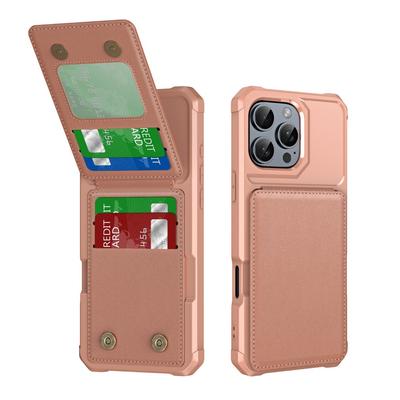 Etui na telefon z klapką, kieszenią na karty i uchwytem na iPhone'a 16 Pro Max 16 Plus, z miękkim TPU i skórzanym etui z tyłu
