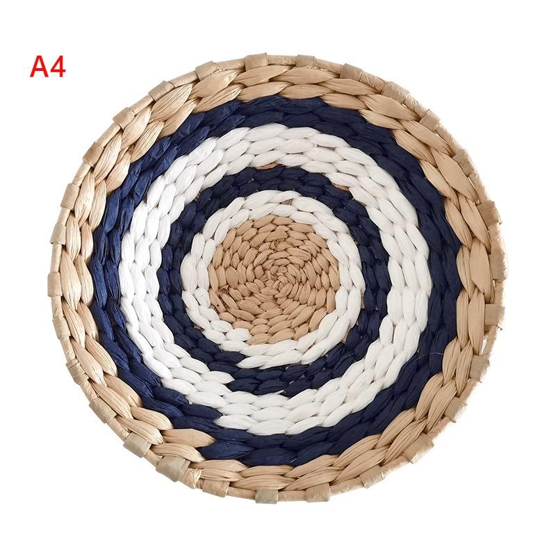 Halm Runde veggdekorasjonsanheng Kreativ retro etnisk bakgrunn Veggdekor i marokkansk stil Håndvevde oppheng Diameter 20/25/30 cm