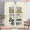 2pcs 2D Flat Printing Window Curtains DAS IST KEIN CHAOS DU VERSTEHST NUR MEIN SYSTEM NICHT Polyester Without Electricity