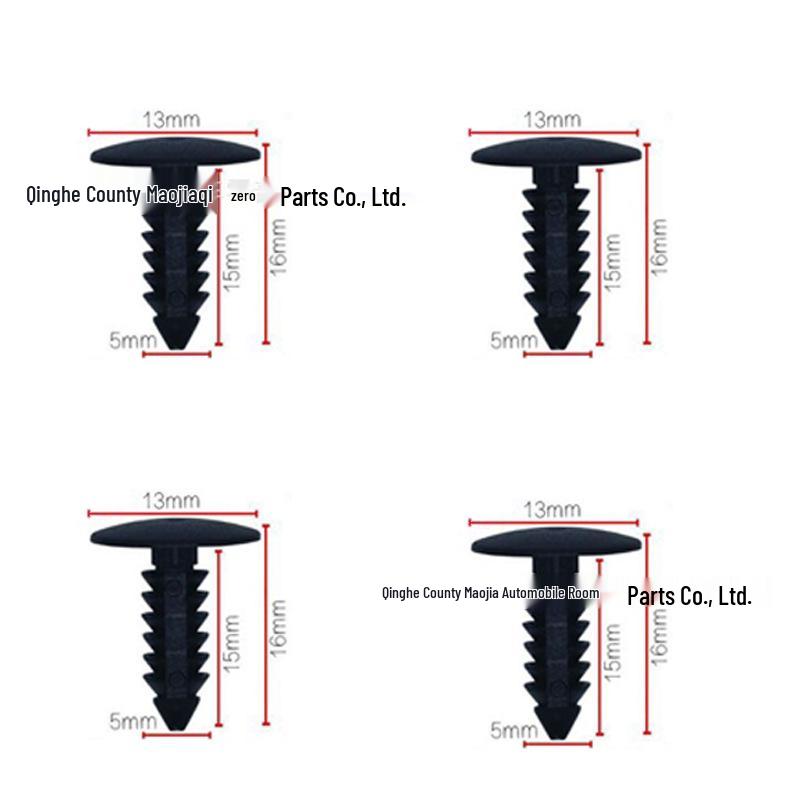 Klips mocujący podsufitkę samochodową 5 mm - Nylonowy nit zatrzaskowy, Czarny/Biały