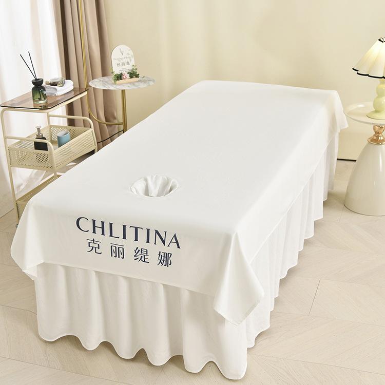 Customizable Massage Bed Sheet with Face Hole - Anti-Dirty and Enlarged for Salon Use